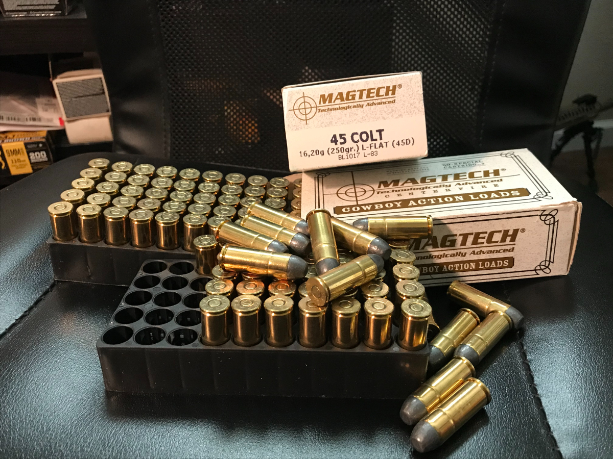 Magtech 45 Long Colt 250 Grain Flat Nose Lead 100 Rounds .45 Long Colt ...