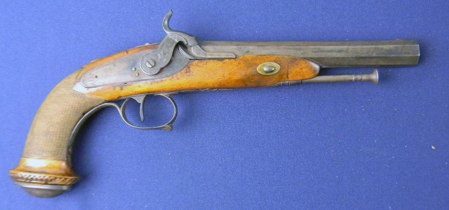 Belgian Antique 19th Century Belgian Percussion Pistol