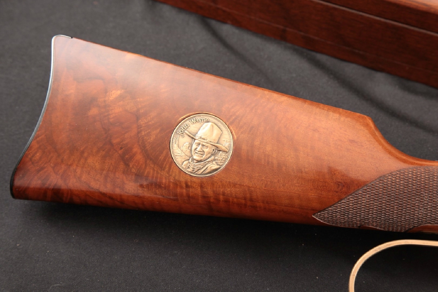 Winchester Model 94 “Duke One of One Thousand” Commemorative, Large Loop, Blue/Antique Gold 18 ¼” - Lever Action S.R.C, Box & Wood Case, MFD 1981 C&R - Picture 2