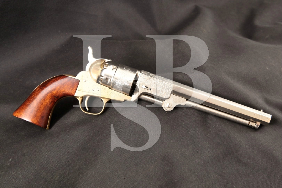 Armi San Marco ASM Replica Colt 1851, Engraved, Chrome/Brass 7 ½” SA ...