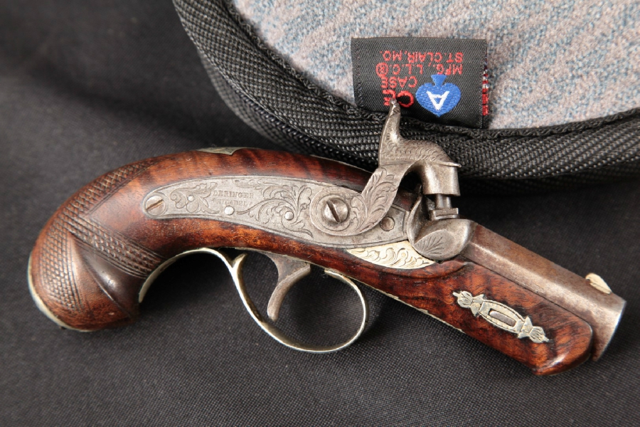 Original Henry Deringer of Philadelphia, C. Curry San Francisco Marked Silver & Browned 1 5/8” - Single Shot Gold Rush Pistol MFD 1852-1863 Antique - Picture 3