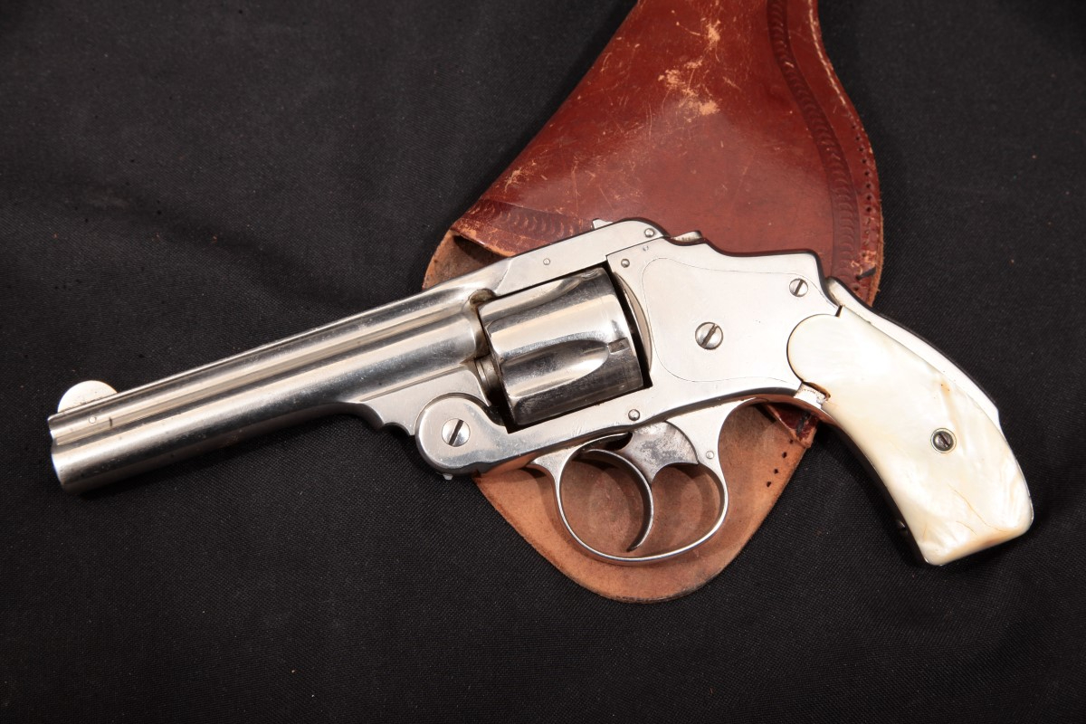 Smith And Wesson Sandw 38 Safety Hammerless 2nd Model Nickel 4 Dao Double Action Revolver