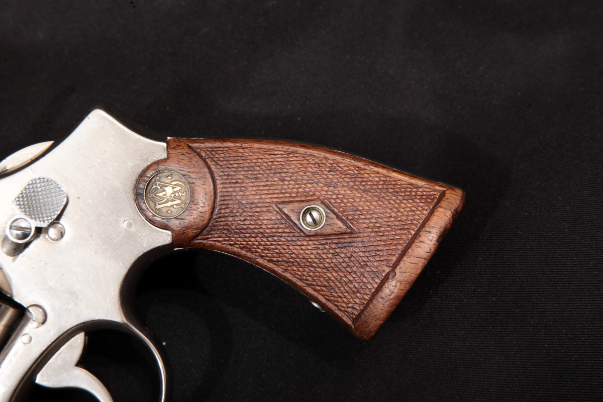 Smith & Wesson - S&W .44 Hand Ejector 1st Model (New Century Triple Lock), Nickel 5” DA Revolver & Paperwork, MFD 1912 C&R - Picture 9