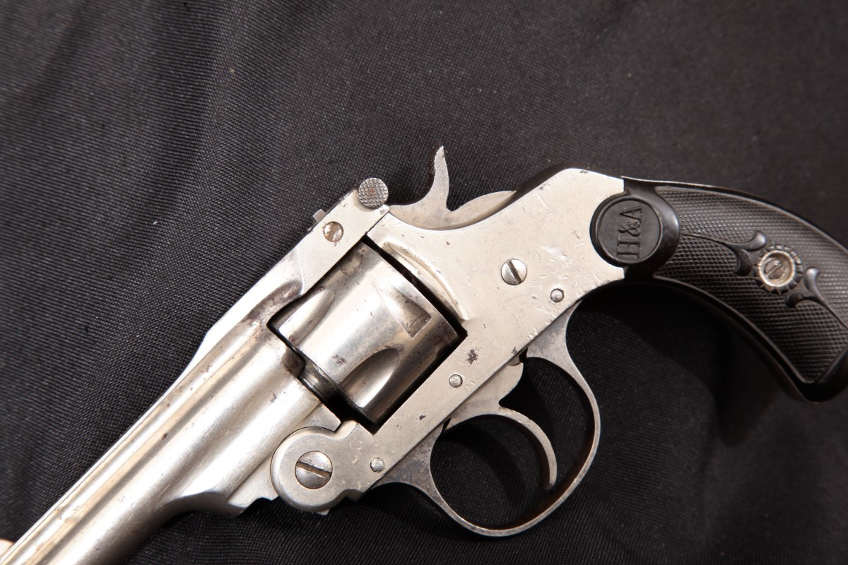 Hopkins & Allen - Auto Ejecting Top Break, Matching Numbers! Nickel 3” DA Double Action Revolver, MFD 1898-1914 C&R - Picture 8