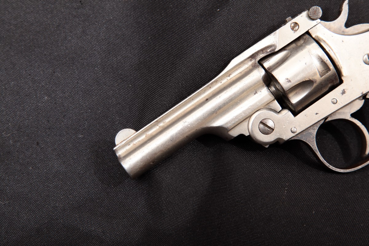 Hopkins & Allen - Auto Ejecting Top Break, Matching Numbers! Nickel 3” DA Double Action Revolver, MFD 1898-1914 C&R - Picture 9