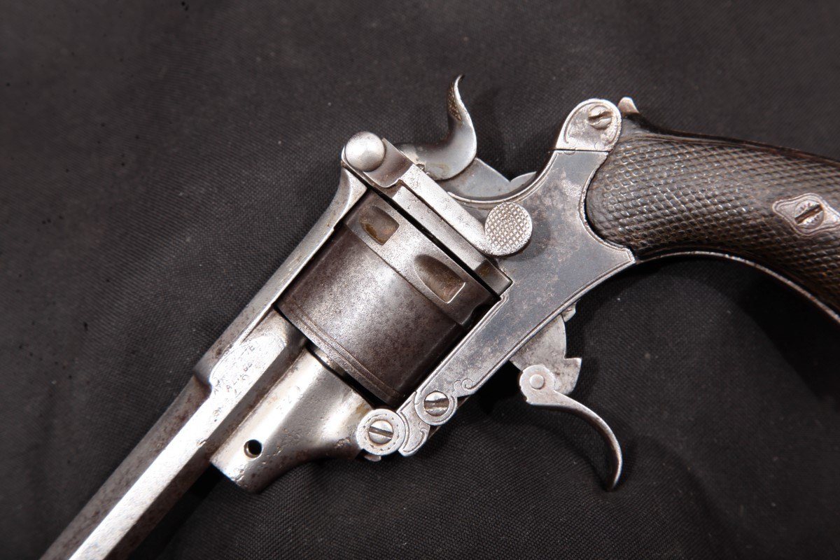 Augustus Francotte Top Break Pocket Revolver, Folding Trigger, Blue 3