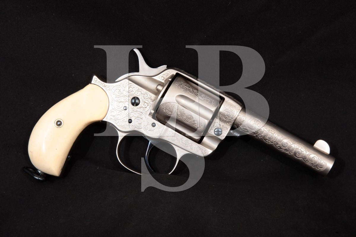 Colt Model 1878 Frontier Engraved “in The White” 4” Double Action Revolver Mfd 1897 Antique 