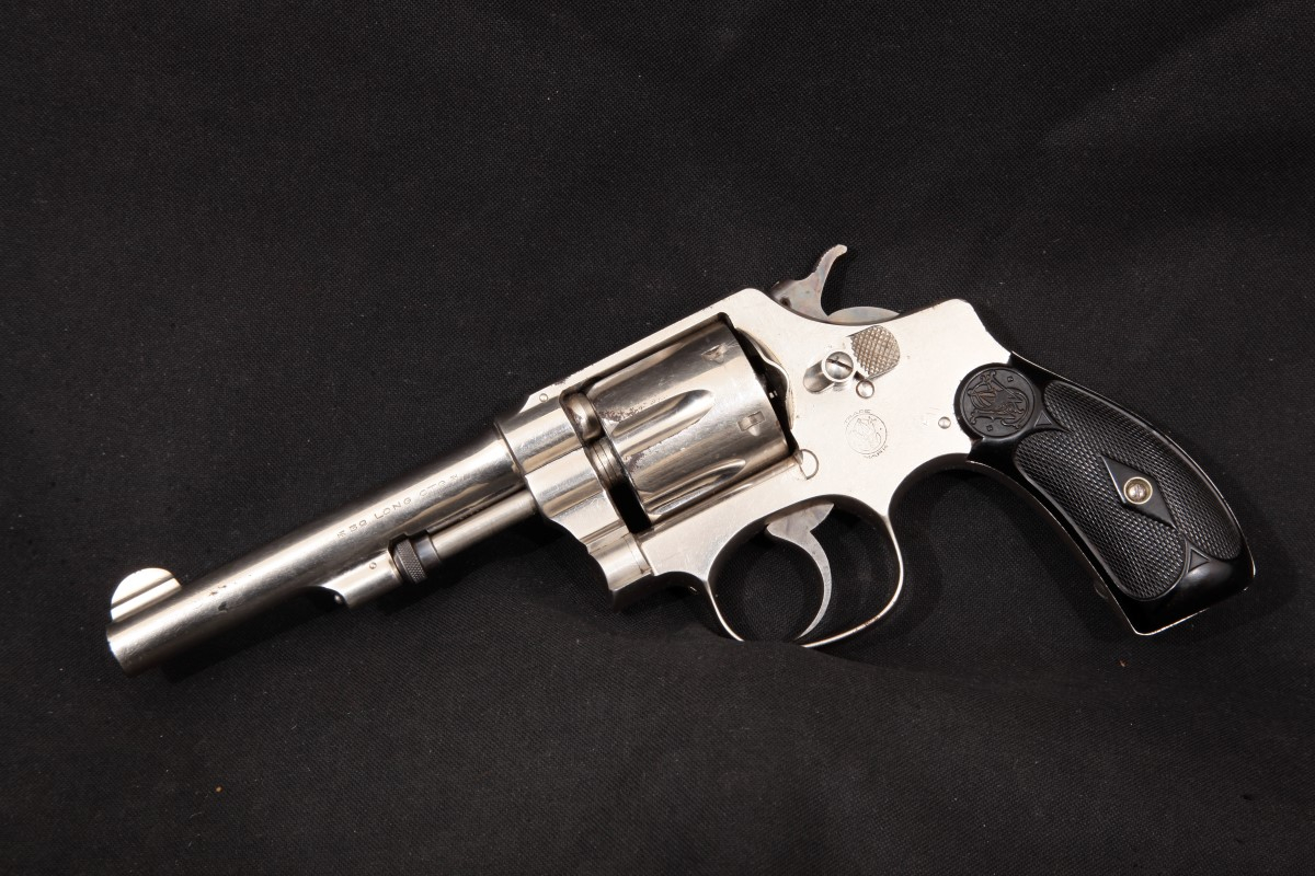 Smith & Wesson - S&W .32 Hand Ejector Model of 1903, 5th Change, Nickel, 4 ¼” DA Revolver, MFD 1910-17, C&R - Picture 5