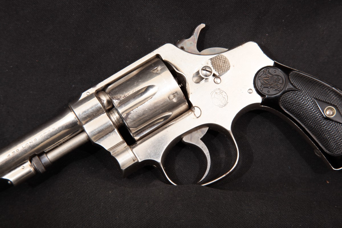 Smith & Wesson - S&W .32 Hand Ejector Model of 1903, 5th Change, Nickel, 4 ¼” DA Revolver, MFD 1910-17, C&R - Picture 7