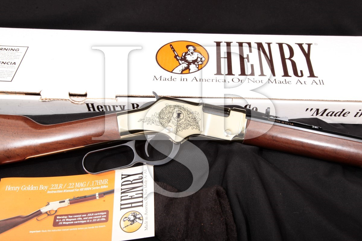 Henry Repeating Arms Model H004n10 Golden Boy Nra National Rifle Association Blue Brass Lever Action Cowboy Rifle Box Mfd Modern 22 Lr For Sale At Gunauction Com