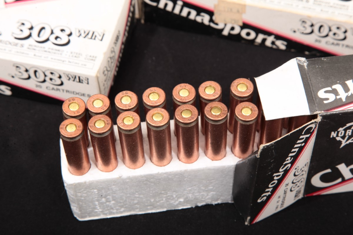 180x .308 Win. Norinco Copper Washed Ammunition 147 Grain Fmj Steel