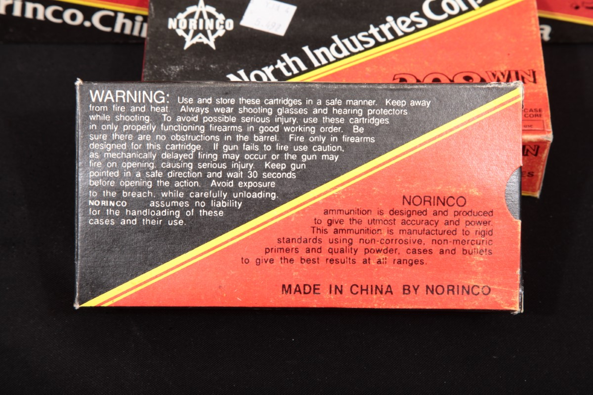 180x .308 Win. Norinco Copper Washed Ammunition 147 Grain Fmj Steel ...