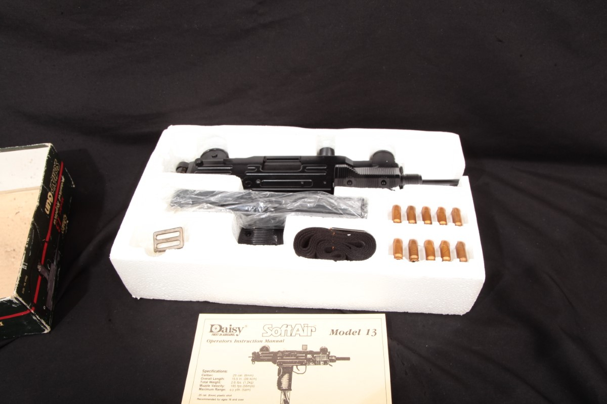 Daisy Softair Airsoft Gun / Pistol, Model 13 Replica Uzi, Mfd Ca. 1986