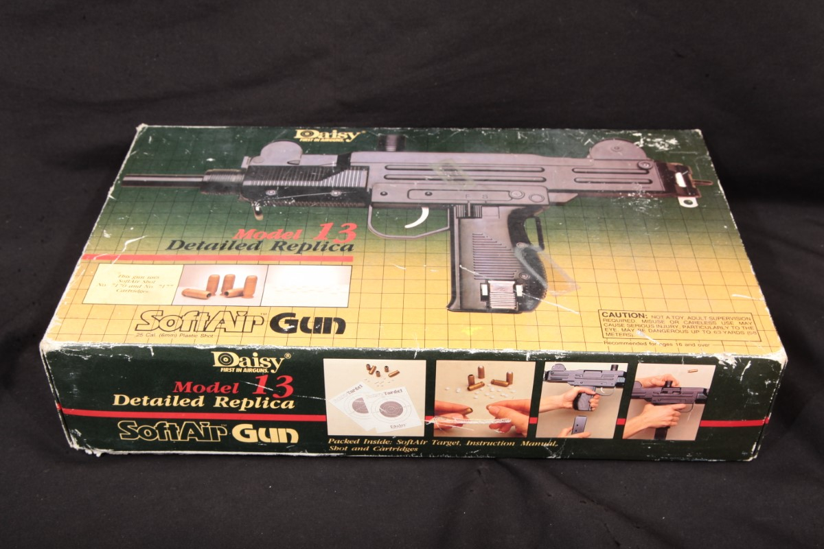 Daisy Softair Airsoft Gun / Pistol, Model 13 Replica Uzi, Mfd Ca. 1986