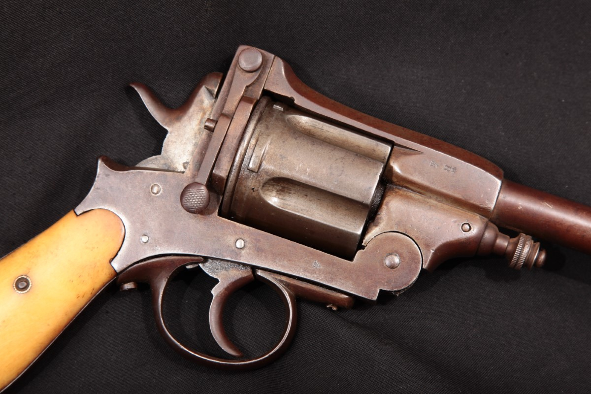 Antoine Bertrand - Belgian Copy of Webley No. 4 Top Break, Needs Work, 5 ¼”  DA Revolver, MFD 1880’s Antique - Picture 4