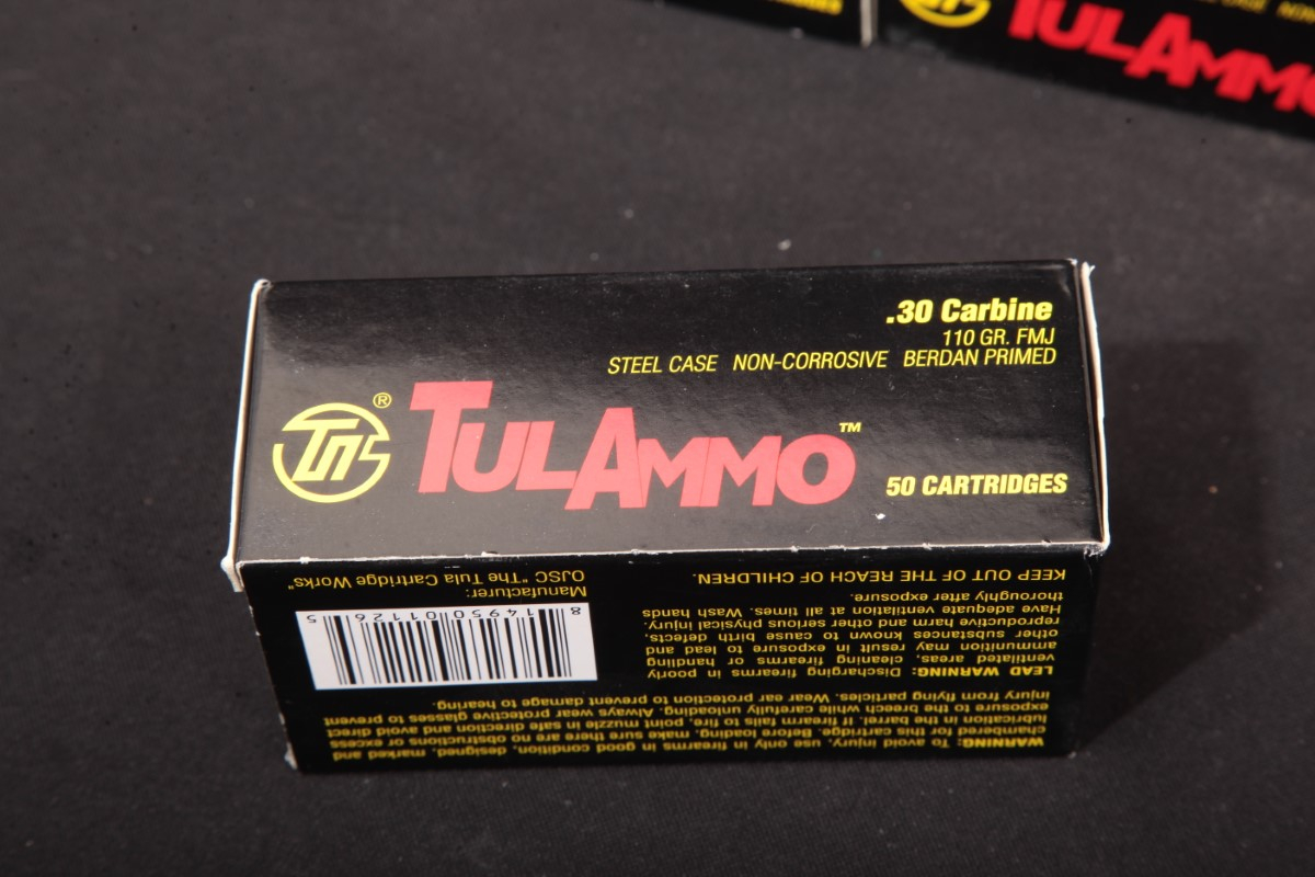 900x .30 Carbine Tulammo Ammunition 110 Grain Fmj Bullets .30