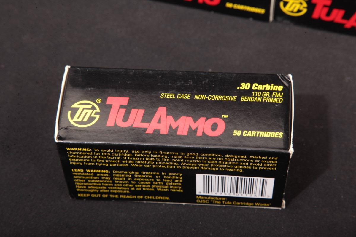 900x .30 Carbine Tulammo Ammunition 110 Grain Fmj Bullets .30