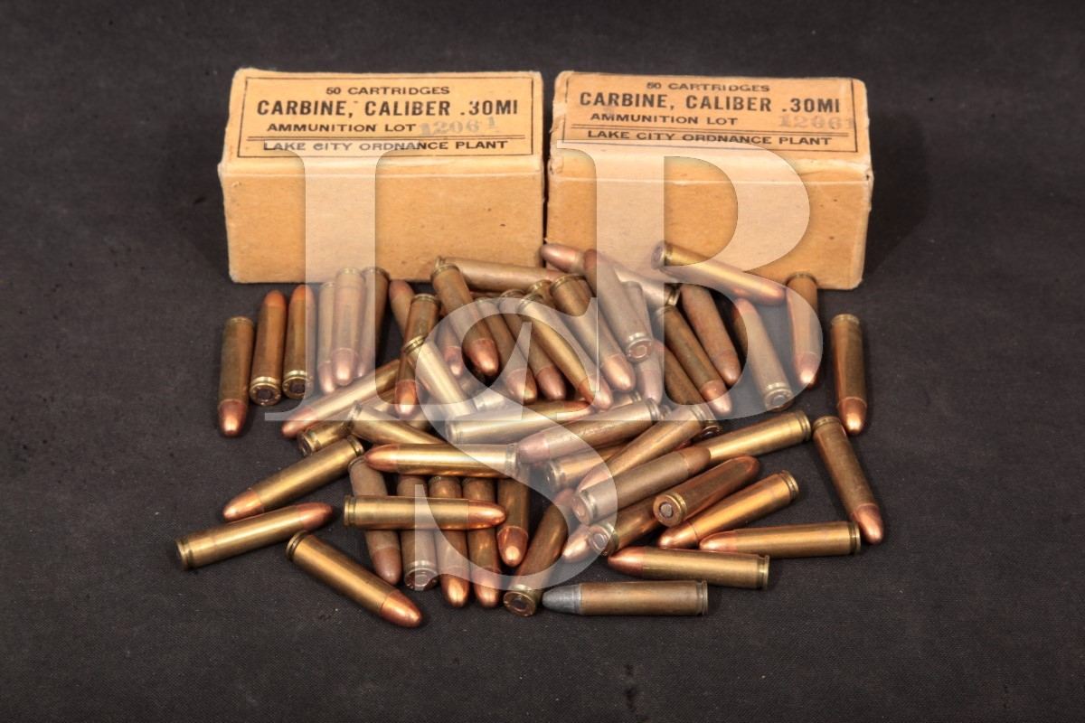 114x 30 M1 Carbine Wwii Lake City 1942 Ammunition 2x Original Boxes Some 1952 Rounds 30 6729