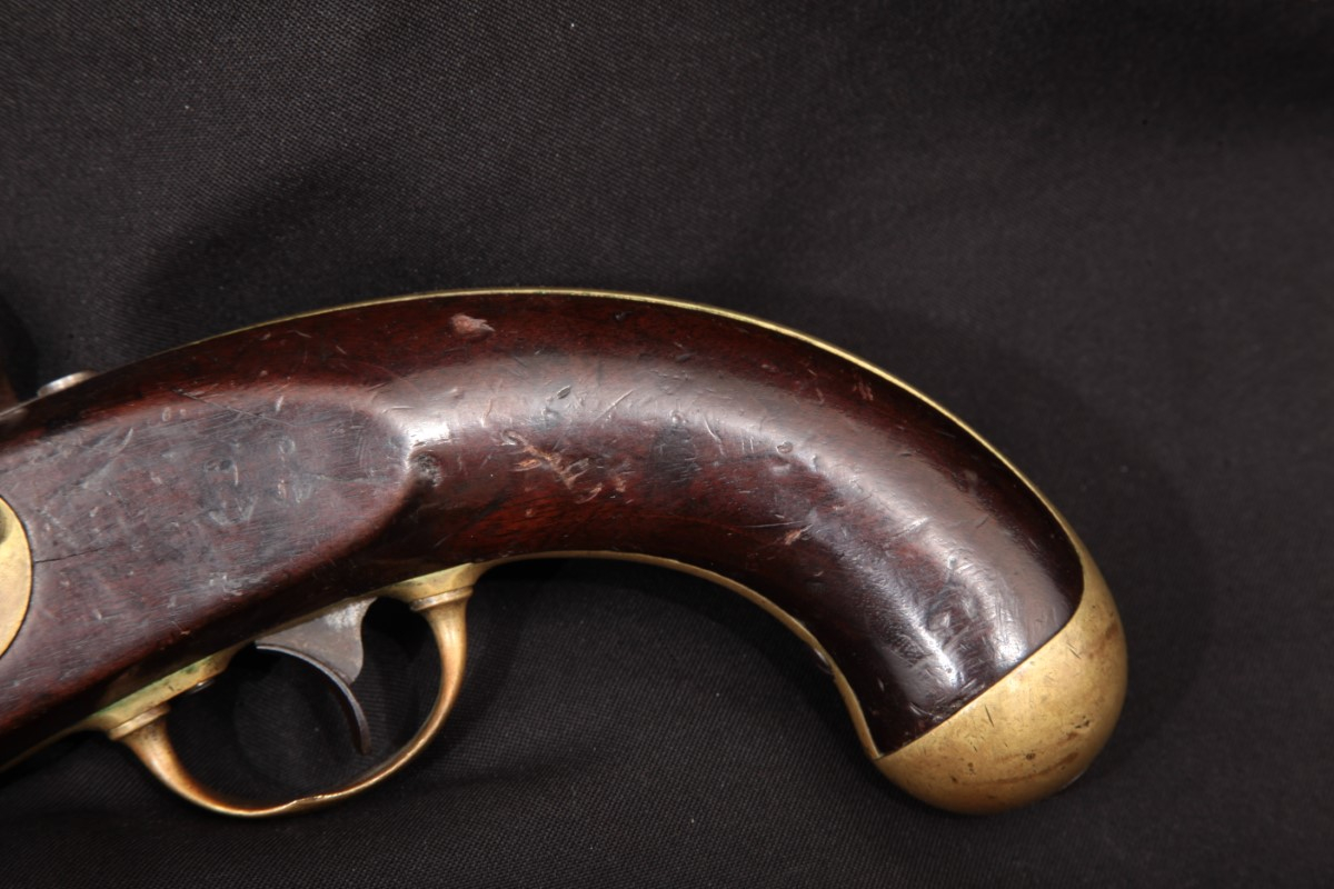 H. Aston - Model 1842 Percussion Horse/Holster Pistol, Bright & Brass 8 1/2