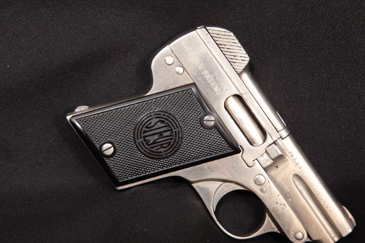  - Model 1909 Steyr Pieper, Nickel 2 1/8” SA Semi-Automatic Pistol, MFD 1921 C&R - Picture 3