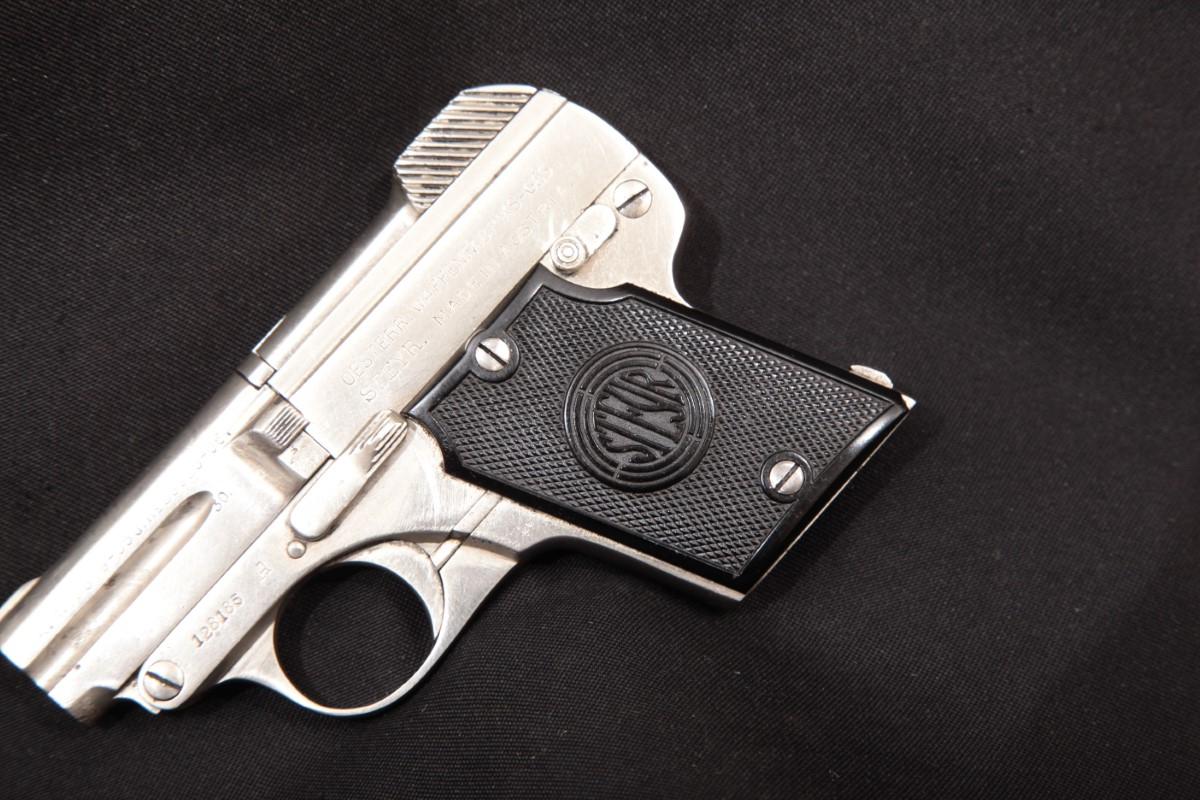  - Model 1909 Steyr Pieper, Nickel 2 1/8” SA Semi-Automatic Pistol, MFD 1921 C&R - Picture 7