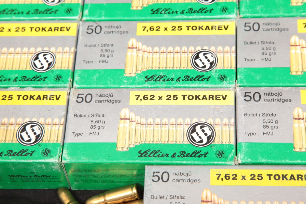 900x 7 62x25mm tokarev ammunition sellier bellot 85 grain fmj bullets