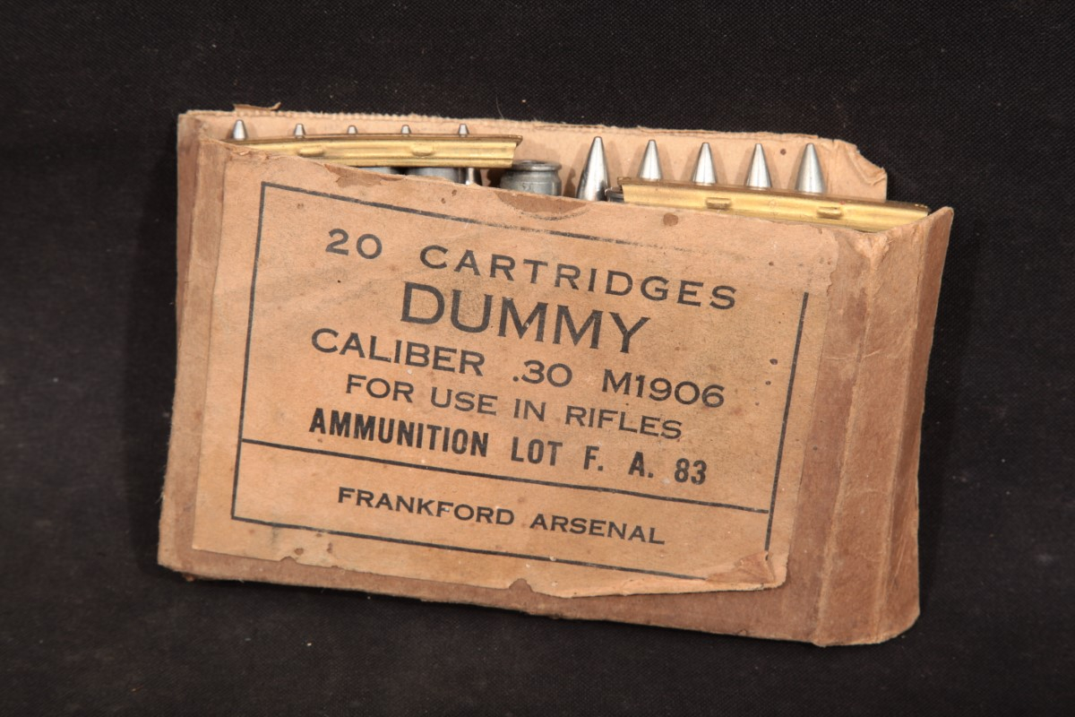 20x .30 M1906 Dummy Ammunition On 5x Round Clips Frankford Armory .30