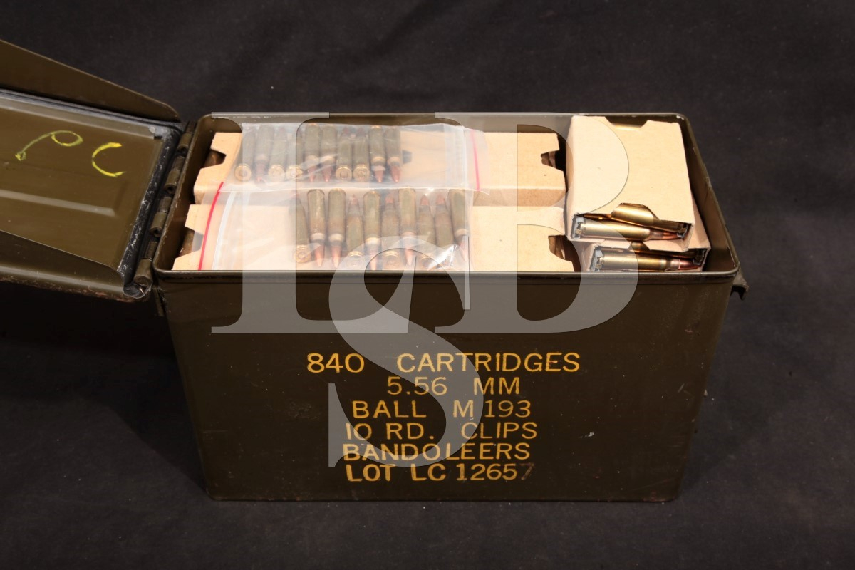 Lake City 1000x 5.56mm NATO Ammunition on 10x Round Clips in Ammo Can ...