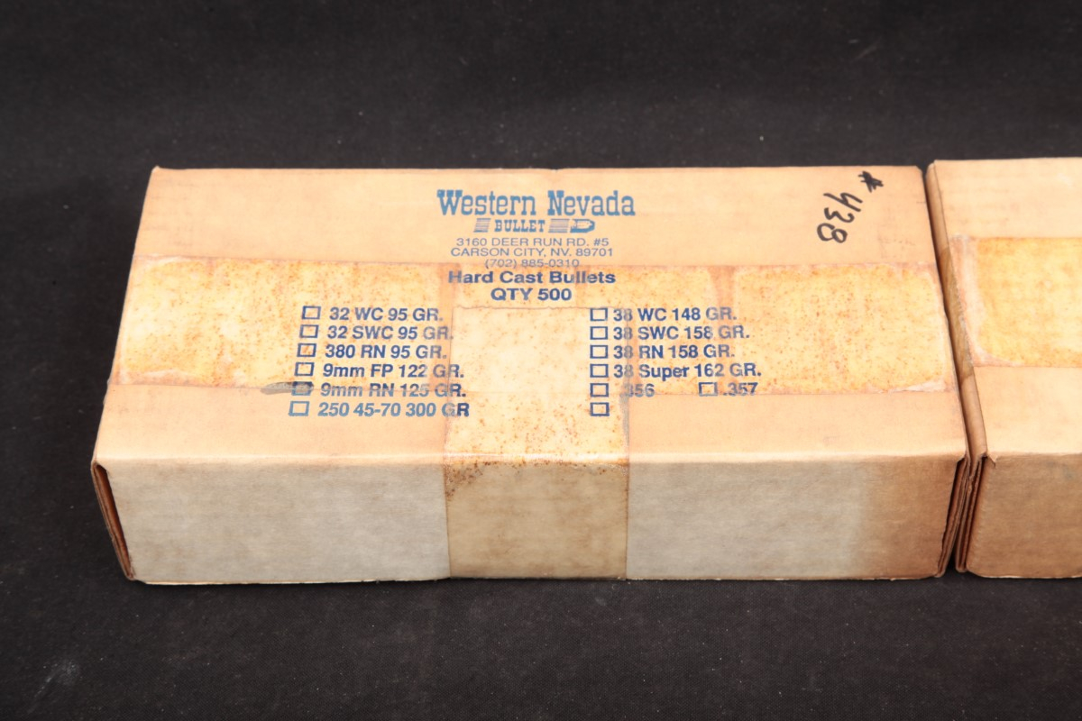 1500x 9mm .356 Diameter 125 Grain Lead Rn Hard Cast Bullets Western Nevada 9mm Lead Rn Bullets