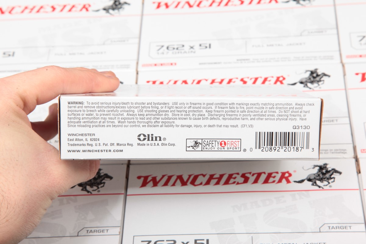 200x 7 62x51 nato ammunition winchester usa white box full metal jacket