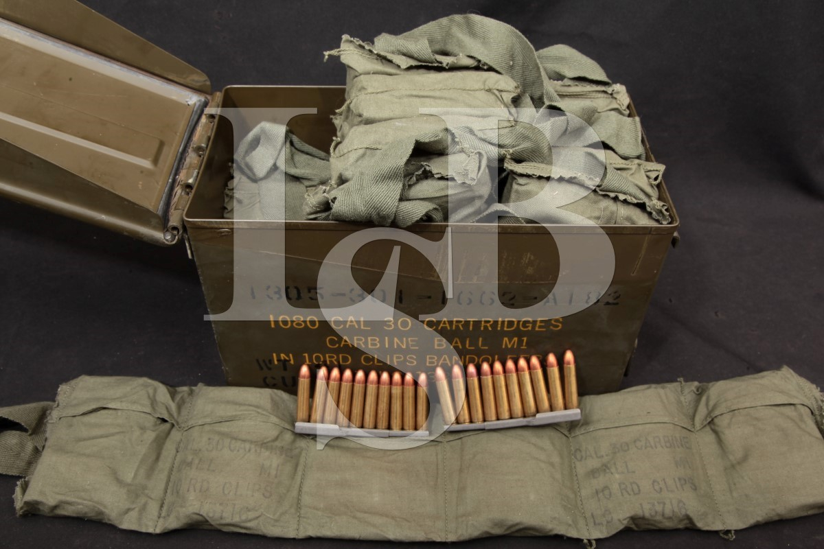 US Military 1080x .30 Carbine Ball M1 Surplus Ammunition Lake City 1954