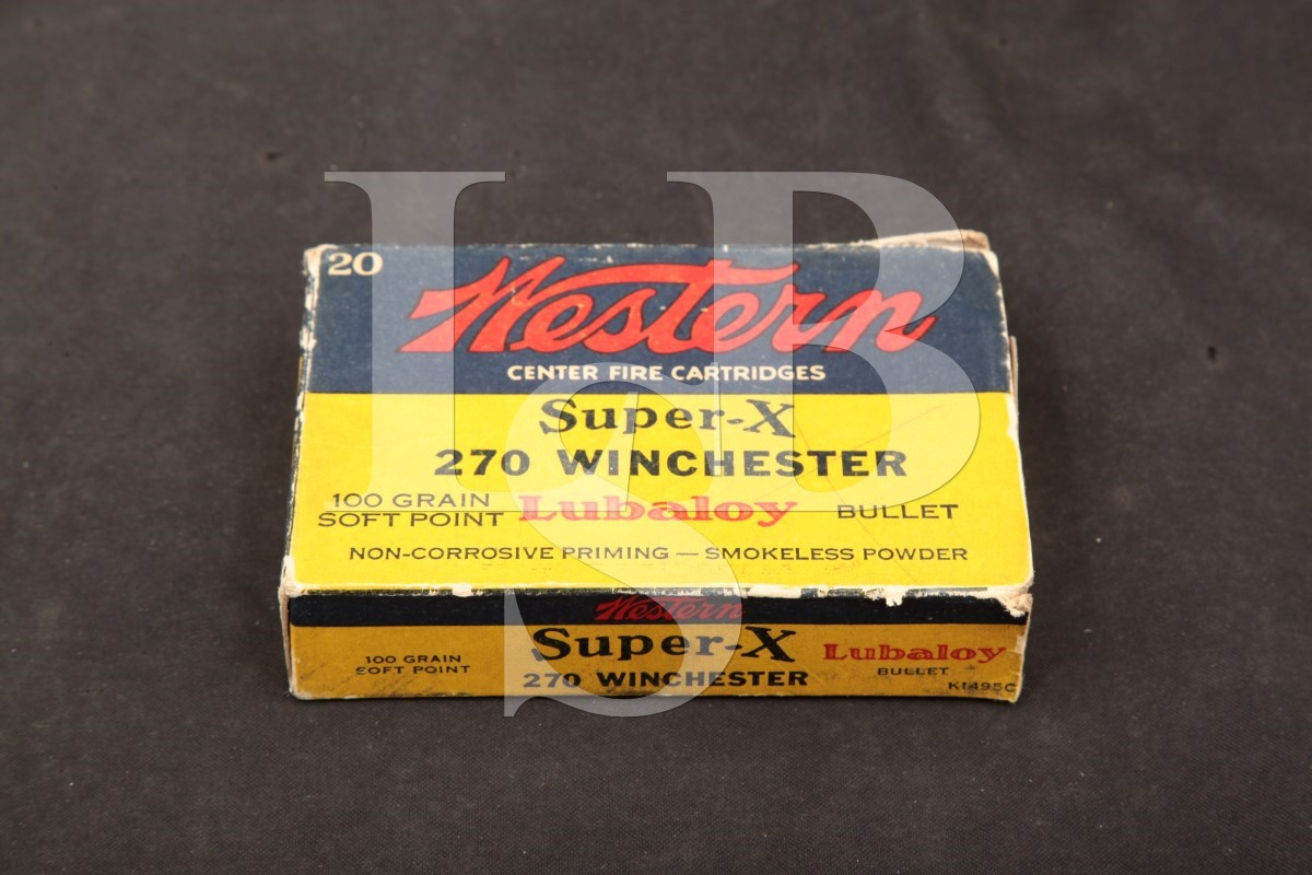 13x .270 Win. Vintage Western Ammunition In Original 1930`S Box 100 Gr ...