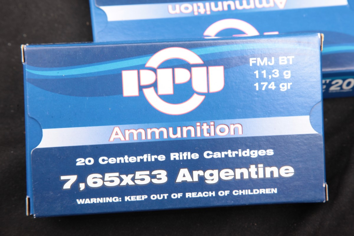 40x 7 65x53mm argentine ammunition 174 grain fmj bt bullets ppu 7 65