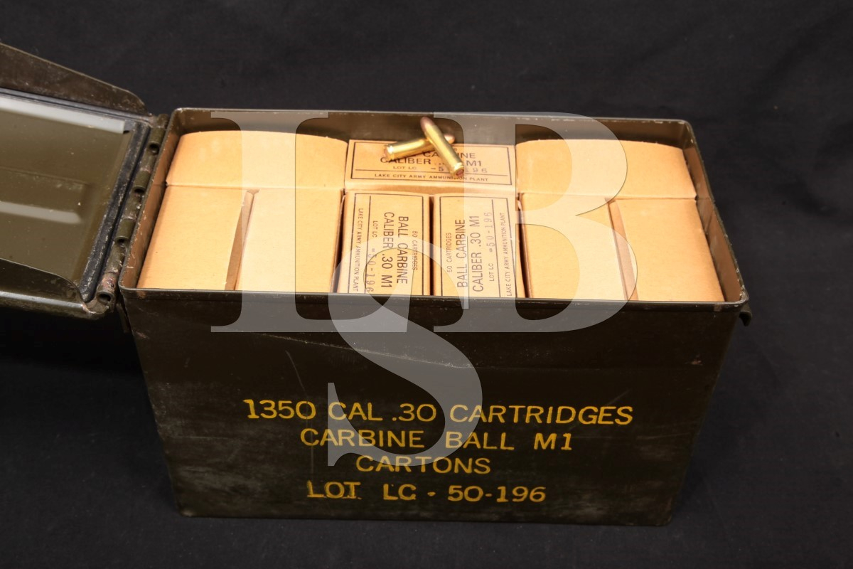 Lake City 1350x 30 Carbine Us Military Surplus 30 M1 Ball In Correct Ammo Can Lc 71 Ammo 7276