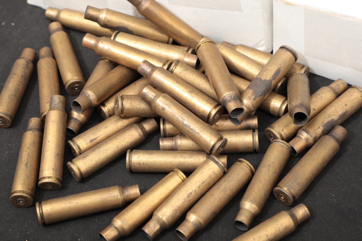 99x 7.5x55mm Swiss Mixed New Norma & Ppu Fired Brass Cases 7.5 Schmidt ...