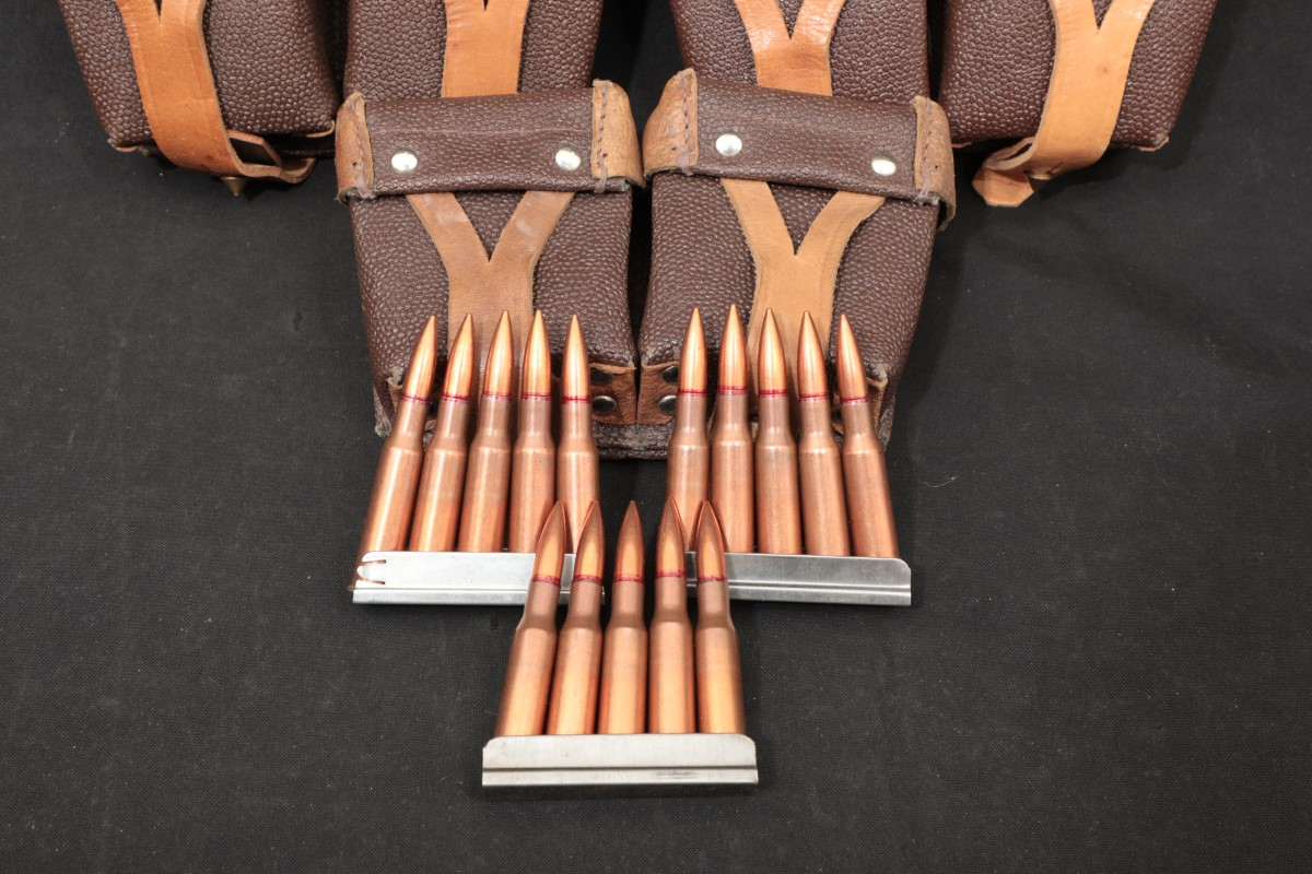 99x 7 62x54r ammunition on clips in vintage russian mosin nagant ammo
