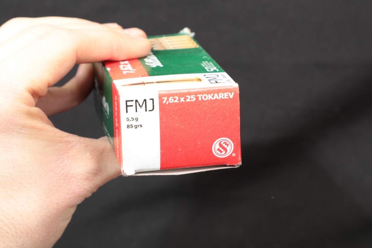 Sellier bellot 500x 7 62x25mm tokarev ammunition s b 85 grain fmj