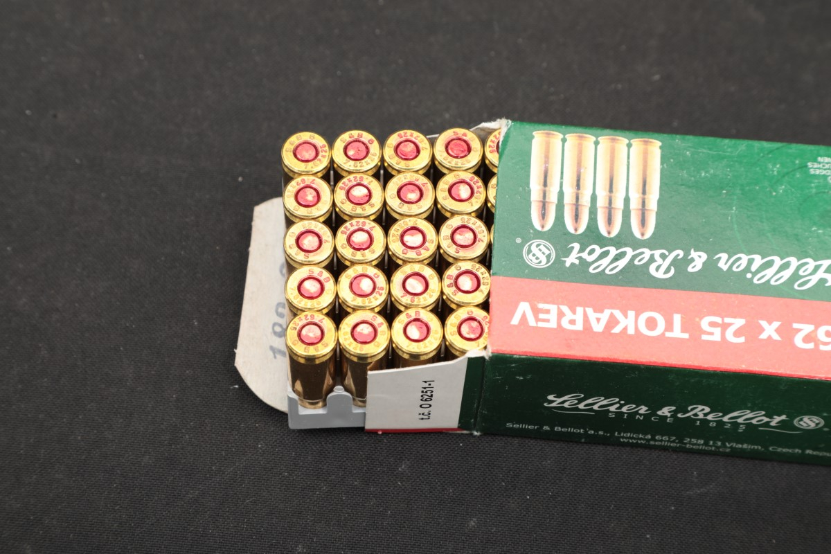 Sellier bellot 500x 7 62x25mm tokarev ammunition s b 85 grain fmj