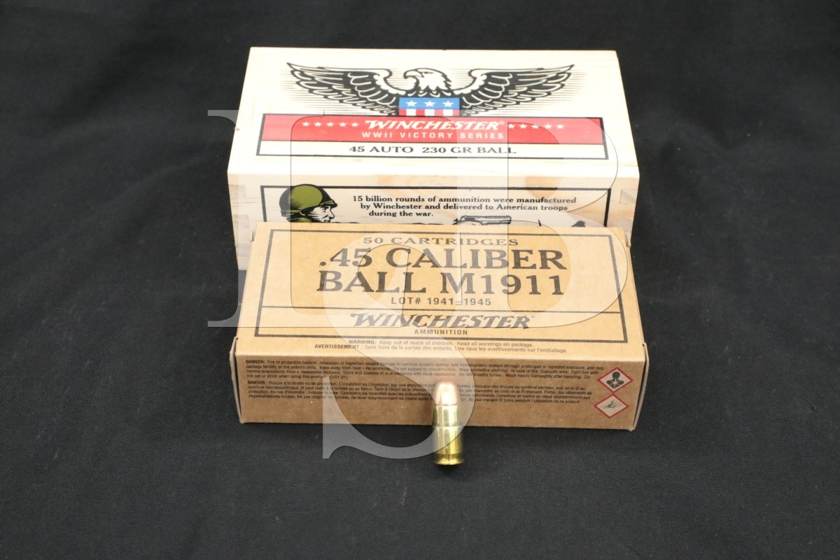 Winchester 50x .45 Auto Ball M1911 Ammunition Win. WWII Victory Series ...