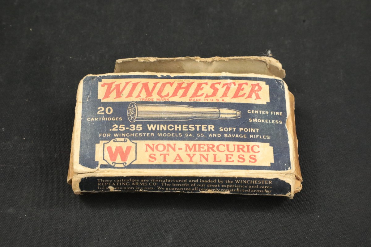 Winchester 12x .25-35 Win. Vintage Ammunition Jsp Bullets In Original ...