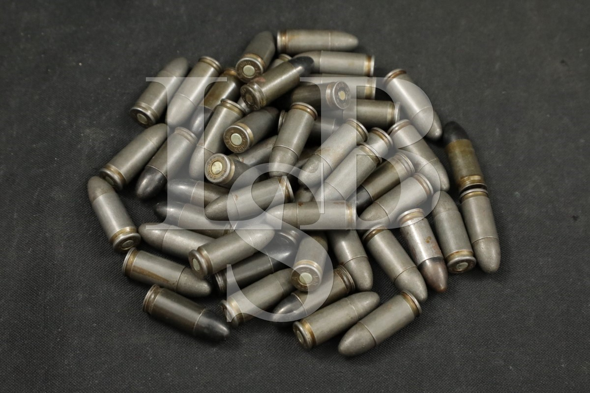50x 9mm Luger WWII German Ammunition 1942, 43 Steel Cases