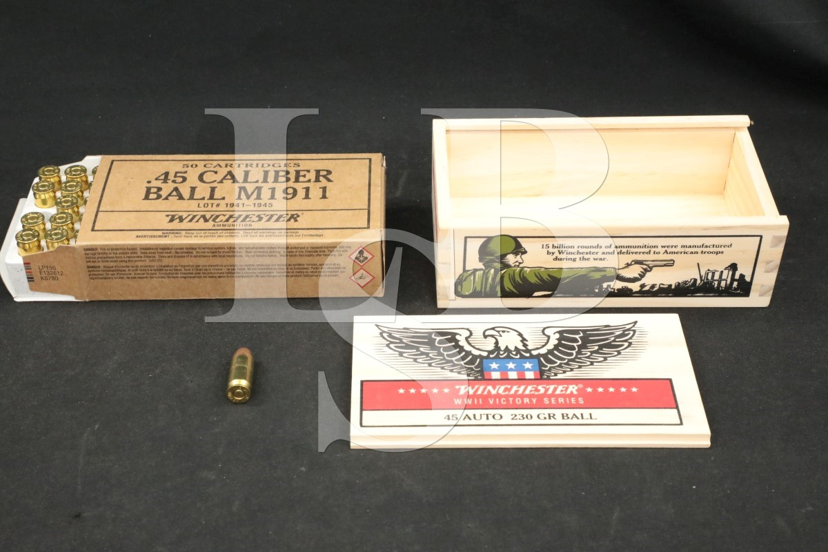 Winchester 50x .45 Auto Ball M1911 Ammunition Win. Wwii Limited Edition ...