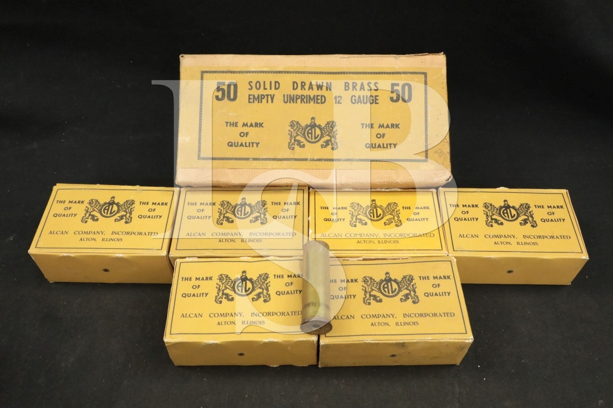 104x 12 Gauge New Brass Shot Shells Unprimed Alcan Solid Drawn Brass 12 ...