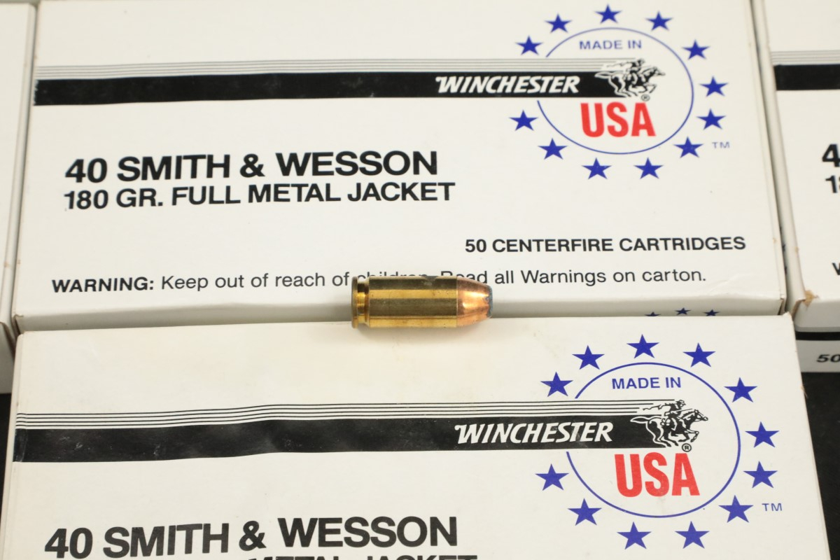 Winchester 500x .40 S&W Ammunition Win. White Box 180 Grain Fmj Fp ...