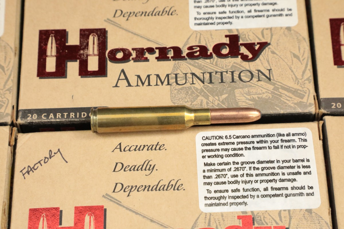 120x 6 5x52mm carcano ammunition hornady custom 160 grain rn sp bullets