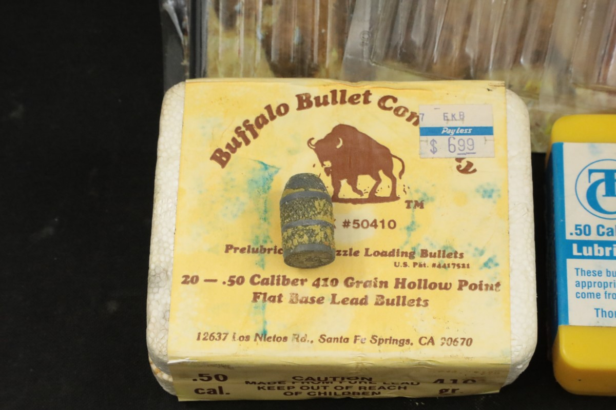 Mixed 108x .50 Caliber Muzzle Loading Bullets Buffalo Bullets & Tc 225 ...