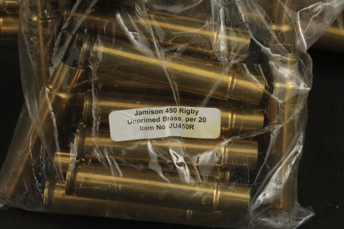 100x .450 Rigby New Unprimed Brass Cases Jamison .450 Rigby New Brass ...