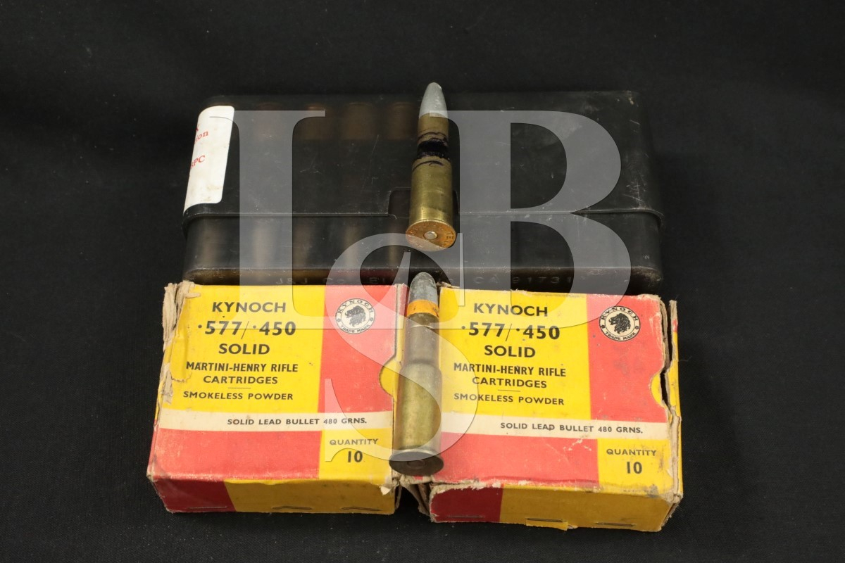 28x .577450 MartiniHenry Rifle Ammunition Kynoch & TenX 480 Grain