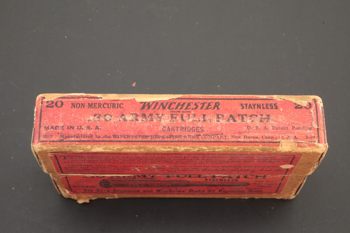 Winchester 20x .30-40 Krag Vintage Ammunition Win. 220 Grain Full Patch ...