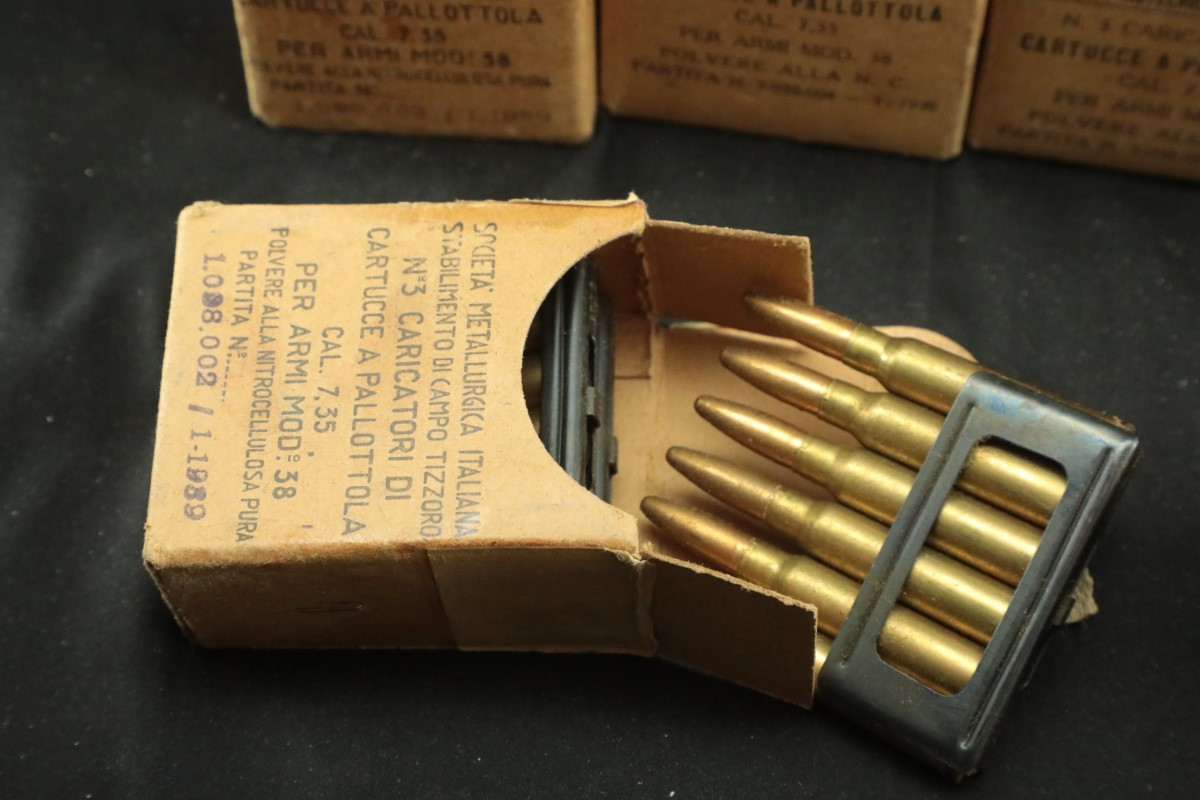 Italian 54x 7 35x51mm carcano vintage ammunition 1939 fmj magnetic